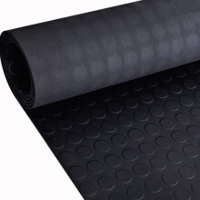 Coin Rubber Floor Matting Roll | Commercial Grade Non-Slip | Garage, Workshop & Van Matting | 3mm Thick | 1m Wide | Cut to Size Up to 15m | Black (1m