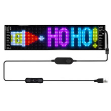 Scrolling Advertising LED Signs 12x59cm Multi-Colored Flexible LED Sign with Smart App Control for Car Shop Bar Party Festival