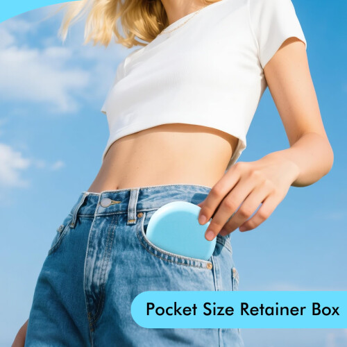 2 Pack Magnetic Orthodontic Dental Retainer Case Denture Box Case for 2