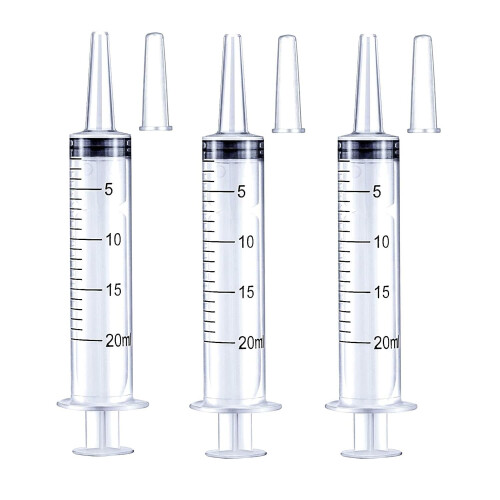 3 Pack 20ml Plastic Syringe with caps for Liquid | refined details