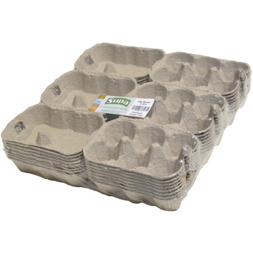 Supa Supa Half Dozen Egg Boxes x 24-Pieces, Traditional Fibre Egg Box,