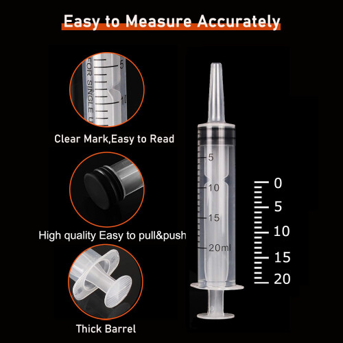 3 Pack 20ml Plastic Syringe with caps for Liquid | refined details 1