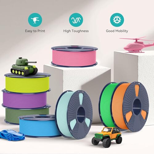 SUNLU Bundle 10 Colors Matte PLA Filament 1.75mm, Matte PLA Filament 2