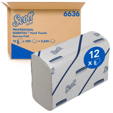 Scott Essential Hand Towels 6636 - Narrow-Fold Paper Hand Towels - 12