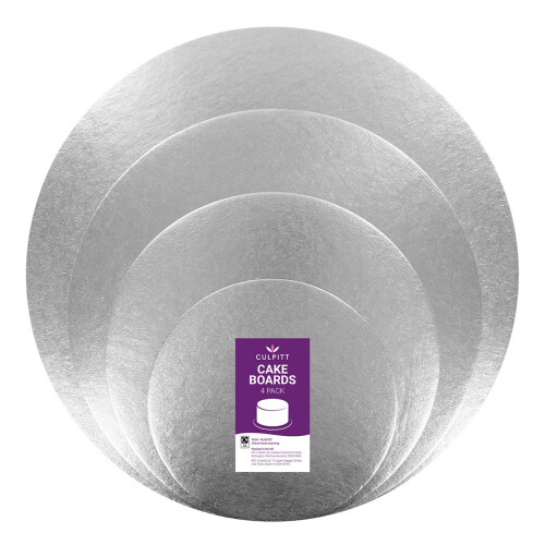 Culpitt Cut Edge Round Cards, 4 Board Multipack, 6", 8", 10", 12",