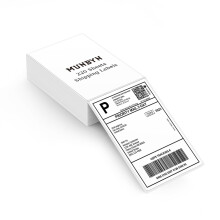 MUNBYN 102 x 152 mm Thermal Direct Labels, 220 Sheets/Stack, DHL Labels Folded Shipping Label Paper for Thermal Printers, Permanent Adhesive for Ship