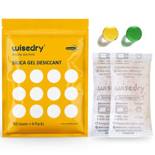 wisedry 50 Gram [4PACKS] Silica Gel Sachets Desiccant Packs Reusable