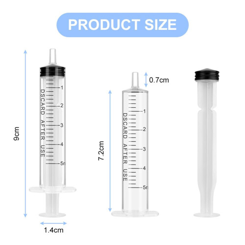 OFFCUP Plastic Syringes, 10pcs Syringe with Blunt Needle, 5ml Syringe 1
