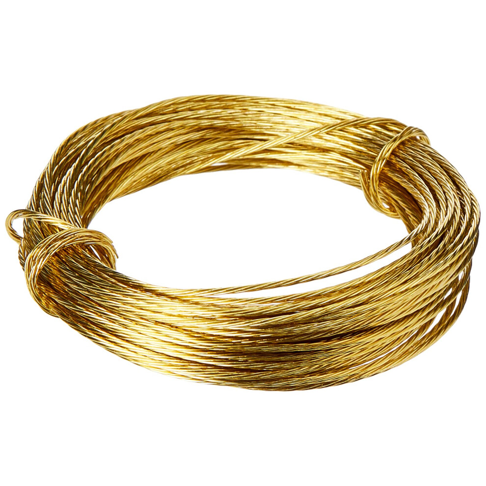 Merriway Bh02242 Brass Number 1 Picture Wire, 6 Metres (19.5 Feet), 6 Kg (13 Lb) Breakweight 67074853