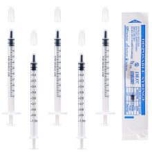 100Pcs 1ml Plastic Syringes With Caps No Needle Colostrum Syringe for Refilling and Measuring Liquids, Scientific Labs, Plant Watering, Pet Feeding ,