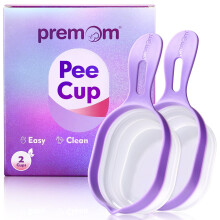 Premom Reusable Pee Cup: 2 x Collapsible Collection Cup for Pee, Specimen Collection Containers | Easy to Use & Clean - Capacity 50ml