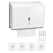 QWORK Multifold Hand Towel Dispenser, Hold 200 Paper Towels - Compatible with Z Fold Paper Towel Folded to 24x8 cm