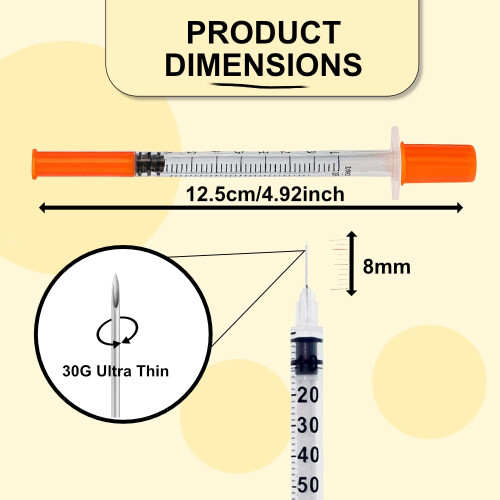 10 Pack 1ml Microfine Measuring Syringe With Needle Individually | qua 1
