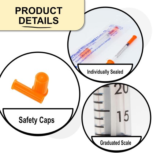 10 Pack 1ml Microfine Measuring Syringe With Needle Individually | qua 2