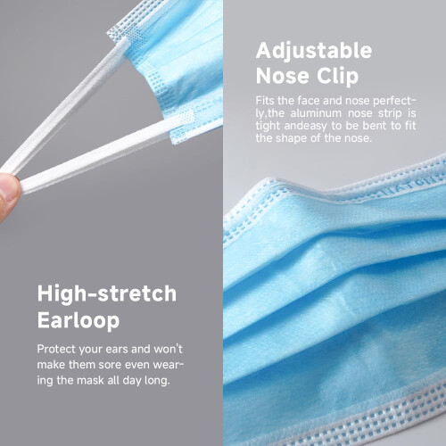 NATON 50Pack Surgical Masks,3 Layer Disposable Face Masks|Mask with 2