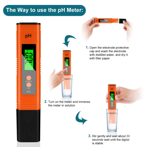 Flintronic Digital PH Meter, 0.01pH High Accuracy pH Tester, 2% | qual 2