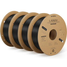 LANDU Black PLA 3D Printer Filament 1.75mm 4kg PLA Filament, 4 Pack
