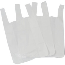 200 x Strong Medium White Plastic Vest Carrier Bags 10x15x18" | qualit