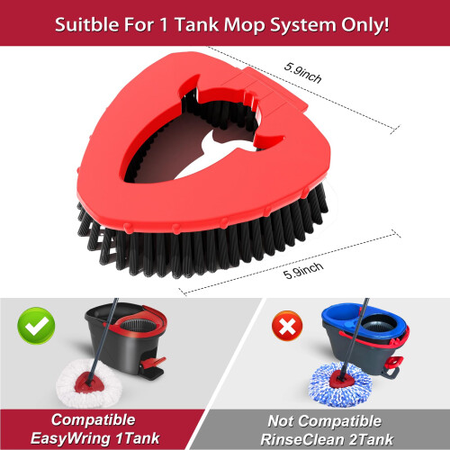 Upgraded Spin Mop Replace Scrub Mop Brush Compatible with O Cedar 1 1