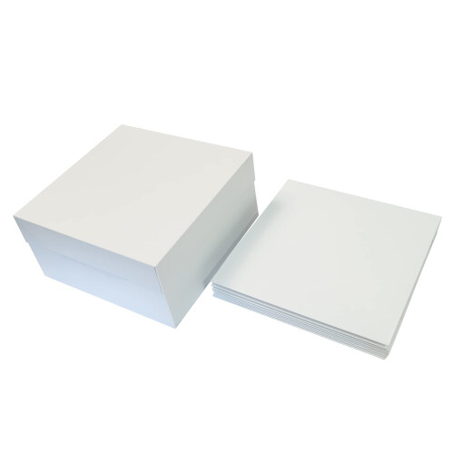 Culpitt 10" White Cake Box With Glued Lid, 10 Pack, 254 X 152mm, Rigid 2