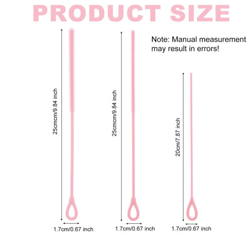 3pcs Reusable Silicone Straw Cleaner Brush Set, Extra Long Straw | qua 1