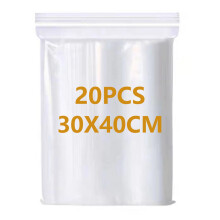 AMZJIMTOP 30x40cm 20 Large Plastic Bags - Ziplock Grip Seal Bags,