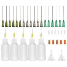 Needle Bottle Applicator, 30Millilitres Needle Tip Glue Bottle, Squeeze Bottle with Fine Tip for Liquid, Glue Oil, Acrylic Paint (14Ga 16Ga 18Ga 30CC
