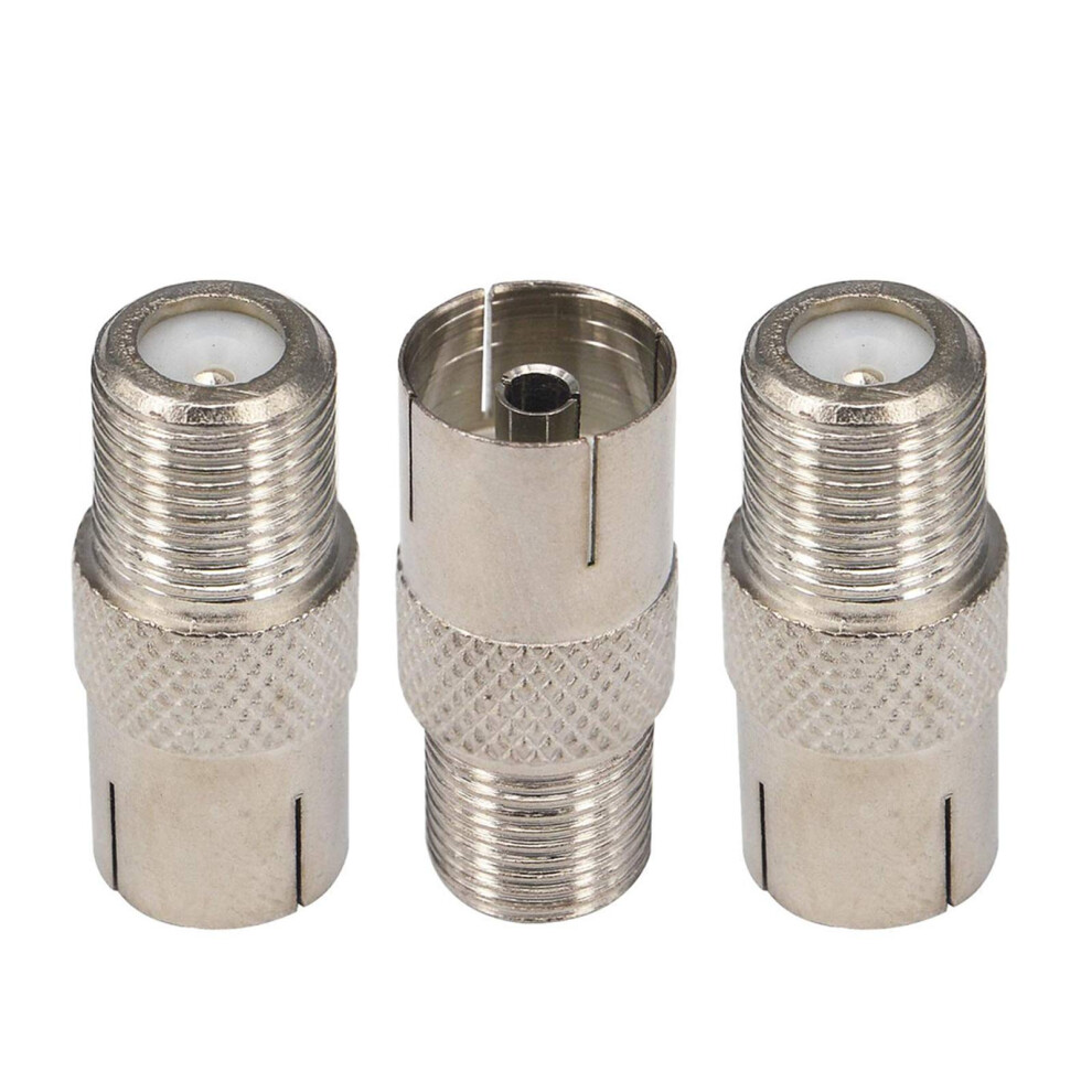 3 Pack Tv Male Aerial Coaxial Cable Adaptor To Pal Female 9.5Mm Tv 63762716