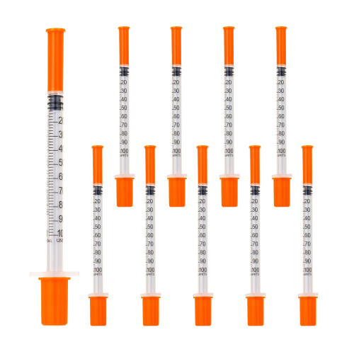 Plastic Multi-Purpose Measuring Tools, 1ml Syringes 32G, 8mm, Individually Packed (10)
