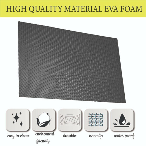Large 60cm x 60cm Black Interlocking Caravan Awning Floor Mat Camping 2