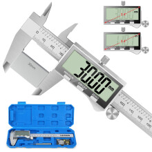 Ueznirn Digital Caliper, 150mm Stainless Steel Vernier Calipers Measuring Tool with Large LCD Screen, IP54 Waterproof Micrometer Digital Calipers wit