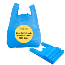 ezkart Pack of 1000 - Strong Blue Plastic Carrier Bags with a | qualit