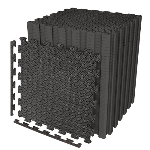 Large 60cm x 60cm Black Interlocking Caravan Awning Floor Mat Camping