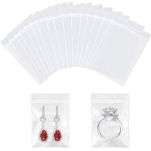 50pcs Resealable Clear Plastic Bags,Press Seal Bags,Sealed Storage Pouches,Small Clear Plastic Bags,Little Baggies Sealable Ziplock Bags,Apply to Jew