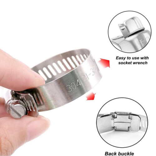 10Pcs Hose Clips 10-16mm Jubilee Clips Adjustable 2