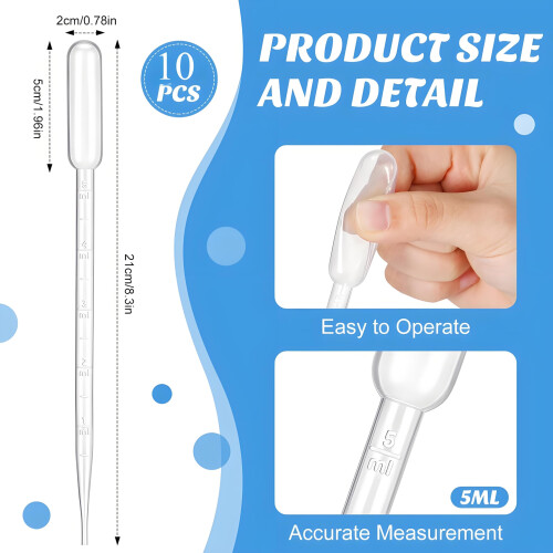 10 Pcs Pipette Dropper Plastic,5ML Pipette Dropper,Graduated | quality 2