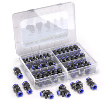 Bwintech 46 Pcs 12mm Pneumatic Quick Push in Connect Air Tube Fitting Kit,(12mm Straight/Elbow/Tee/Splitter Connector and 6-12,8-12,10-12mm Reducing