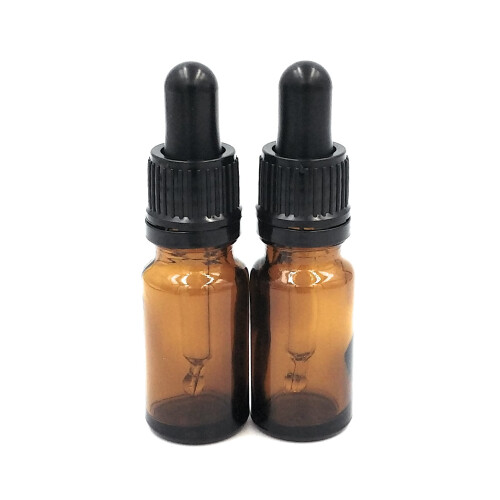 Wilson Two 10ml Amber Glass Bottles with Dropper Pipettes