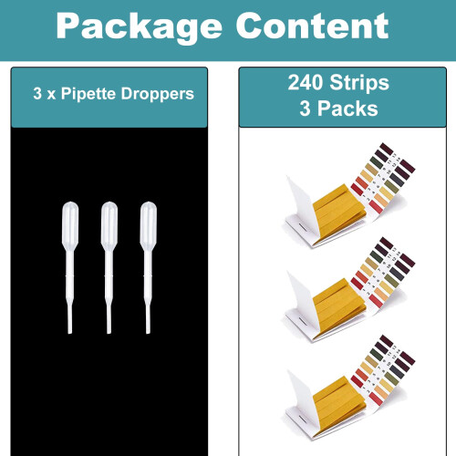 pH Test Strips, 240 Strips Full Range 1-14 Universal pH Litmus Paper 2