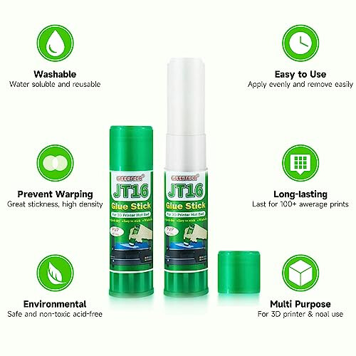 DERUC 3d printer glue, 36g 3 Set 3D Printer Bed Adhesive, Glue Stick 2