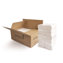 Interfold Z-Fold Paper Hand Towels - White 2-Ply Absorbent & Strong Multi-fold Paper Towels - 10 Sleeves of 150 Sheets - Care by Mail Healthcare - To