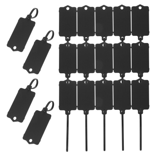 PATIKIL 50Pcs Blank Waterproof Plastic Tags, Label Seal Shipping Tags