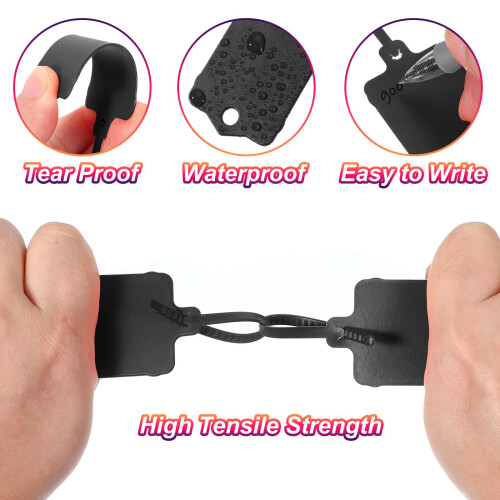 PATIKIL 50Pcs Blank Waterproof Plastic Tags, Label Seal Shipping Tags 2