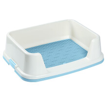 Removable dog toilet with edging, nonslip base, easy to clean, small and medium dog potty (blue, 51 x 39 x 15.4 cm)