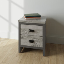 Boston 2 Drawer Bedside Table Grey Bedside Cabinet
