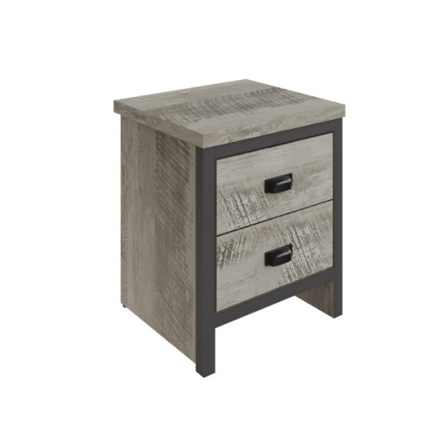 Boston 2 Drawer Bedside Table Grey Bedside Cabinet 1