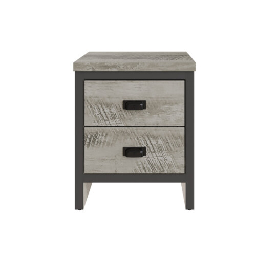 Boston 2 Drawer Bedside Table Grey Bedside Cabinet 2