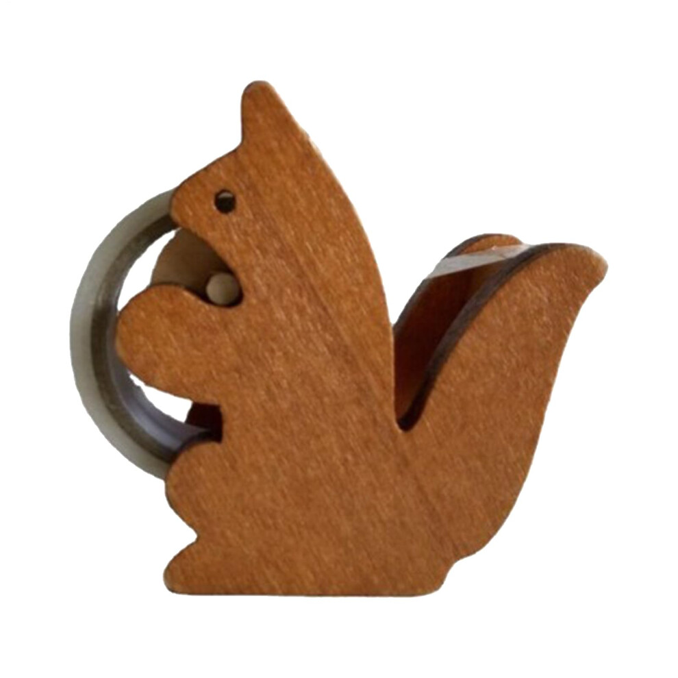 Squirrel Tape Dispenser Wooden Squirrel Cute Tape Cutter Desktop Tape Holder 9365049033978
