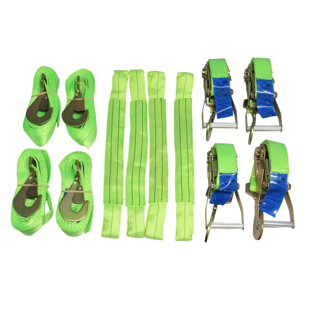 Transporter Ratchet Recovery Straps - Set Of 4 (Vehicle Tie Down) 600988566170