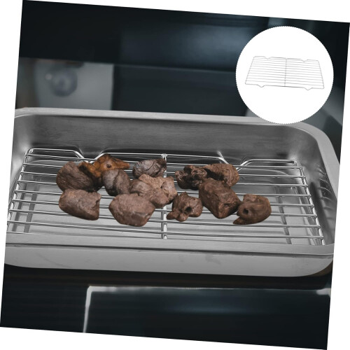 Cooling Grid Grill Grate for BBQ, Portable Cooling Rack Grill Net, Versatile for Grilling, Baking, Cooling, RustResistant 1